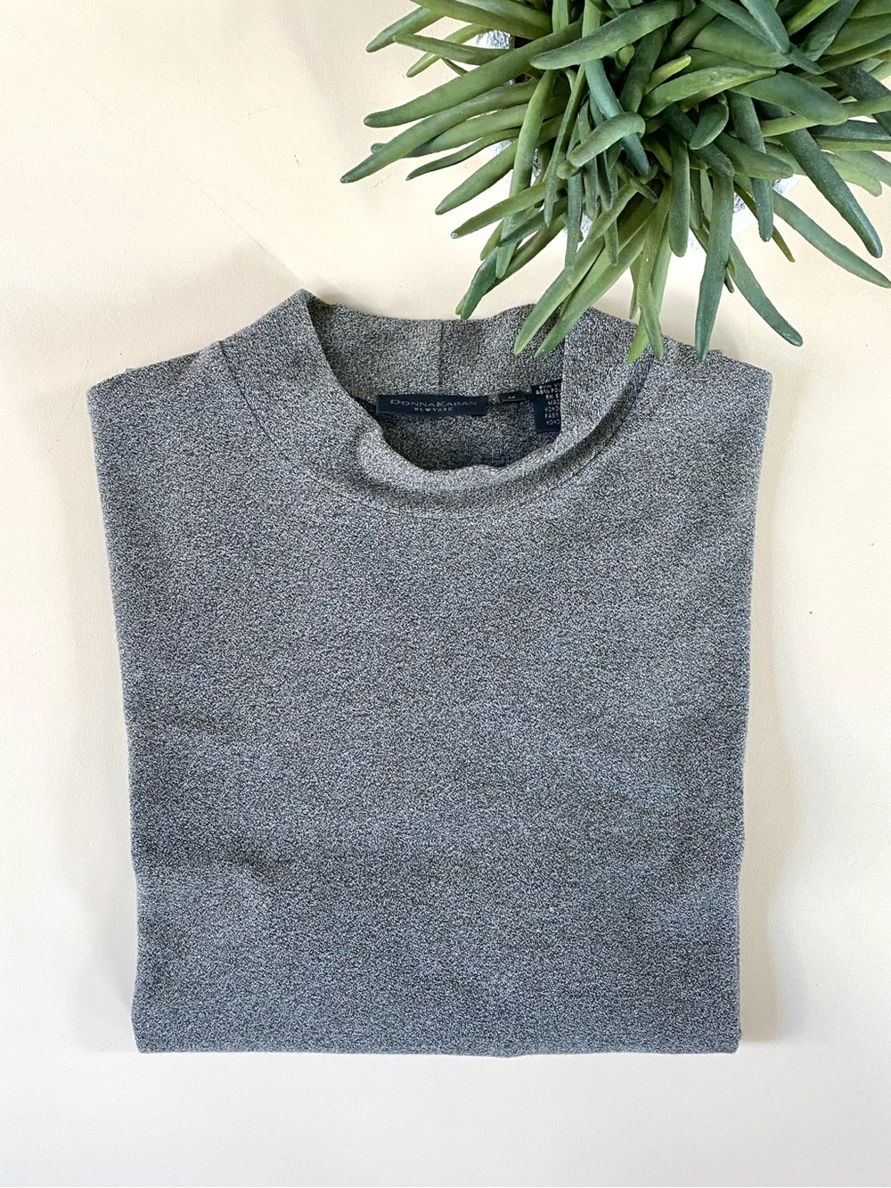 DONNA KARAN NEW YORK - Gray Long Sleeve Sweater Shirt